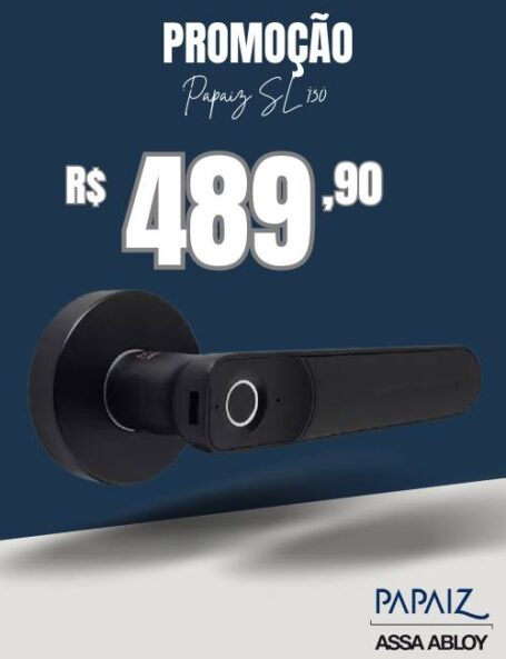 Fechadura Digital de Embutir Papaiz SL 130 Black